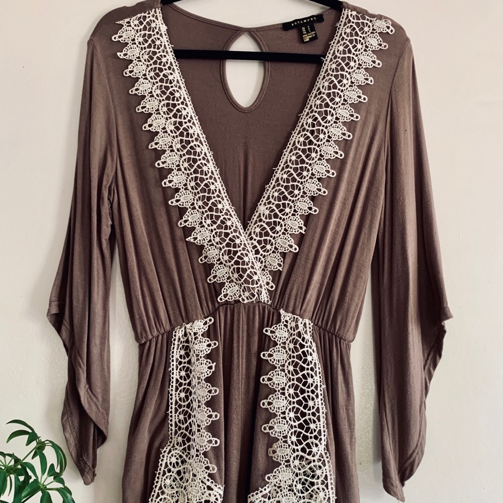 Lace scalloped romper